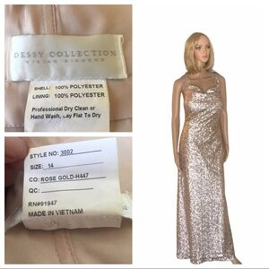 Dressy collection sequin Rose gold dress size 14